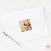 Pug Cross Cavalier King Charles Spaniel Vierkante Sticker (Envelop)