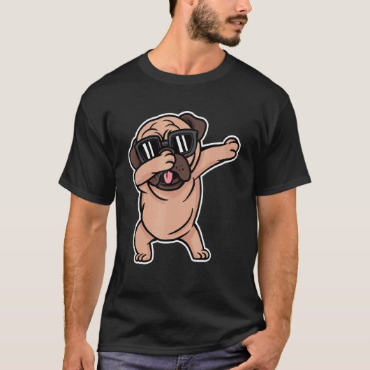 Pug Dabbing Dog T-shirt (Voorkant)