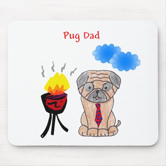 Pug Dad Mousepad Muismat (Voorkant)