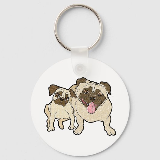 Pug Dad Sleutelhanger (Voorkant)