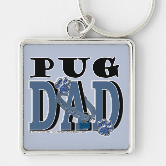 Pug DAD Sleutelhanger (Voorkant)