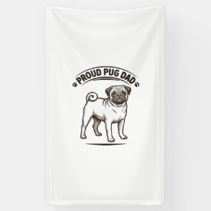 Pug Dad T-shirt Vintage Gravure Hond Vader Design_ Spandoek