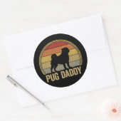 Pug Daddy Funny Pug Dad Ronde Sticker (Envelop)