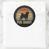 Pug Daddy Funny Pug Dad Ronde Sticker (Tas)