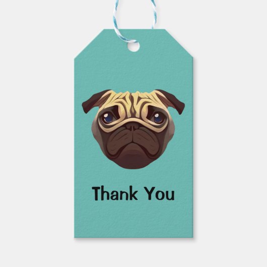 Pug Dank u Cadeaulabel (Voorkant)