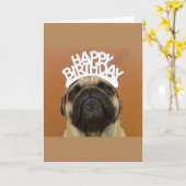 Pug de Kaart van de Verjaardag (Gele Bloem)