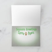 Pug de Wenskaarten van de Poten van de Kerstman Feestdagen Kaart (Binnen)