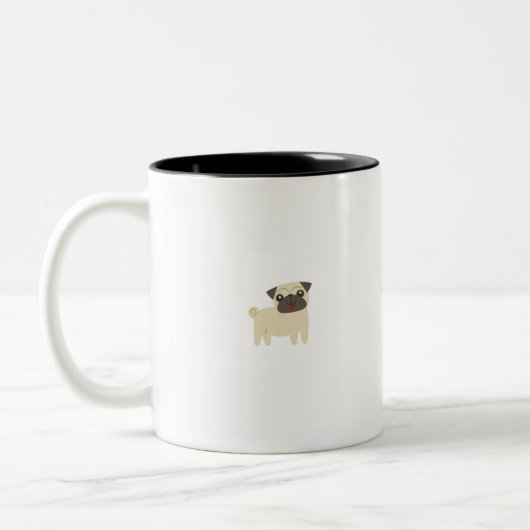 Pug de wereld tweekleurige koffiemok (Links)