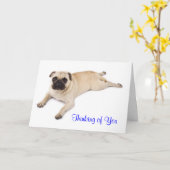 Pug Denken aan je Kaart Verse binnen (Gele Bloem)