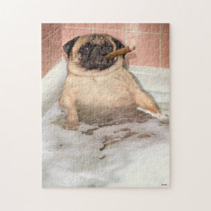 Pug die Bubble Bath pakt Legpuzzel