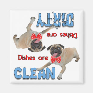 Pug die een Stropdas-bisschop op het boog heeft Magneet