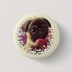 Pug, Dier,natuur Ronde Button 3,2 Cm