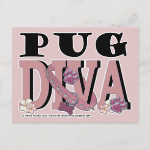 Pug DIVA Briefkaart