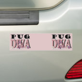 Pug DIVA Bumpersticker (Op auto)