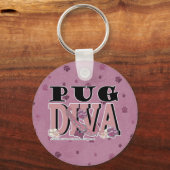 Pug DIVA Sleutelhanger (Voorkant)