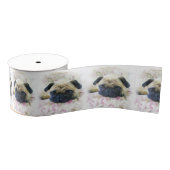 Pug dog 3" Grosgrain Ribbon Grosgrain Lint (Spoel)