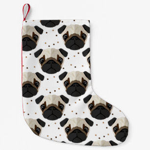 Pug Dog, aangepast kerststoppingen Kleine Kerstsok