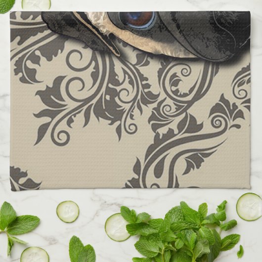 Pug Dog Abstract Pet Pattern Print Theedoek (Gevouwen)