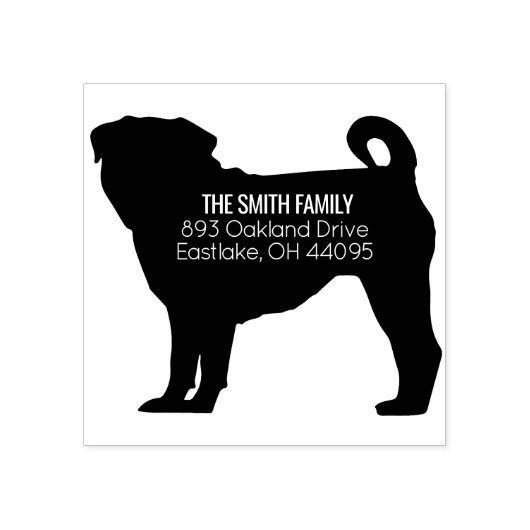 Pug Dog Adres Stempel (Afrduk)