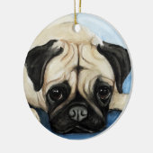 Pug Dog Art Ornament (Links)