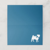 Pug Dog Baby shower Boy Blue met Bow (Buitenkant ongevouwen)