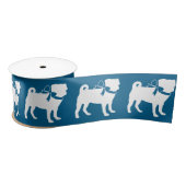 Pug Dog Baby shower Boy Blue met Bow Lint (Spoel)