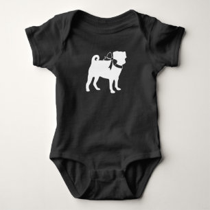 Pug Dog Baby shower Grey Puppy Gender Neutral Romper