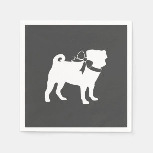 Pug Dog Baby shower Grey Puppy Gender Neutral Servet