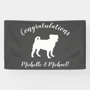 Pug Dog Baby shower Grey Puppy Gender Neutral Spandoek