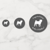 Pug Dog Baby shower Thema Puppy Gender Neutraal Confetti (Achterkanten)