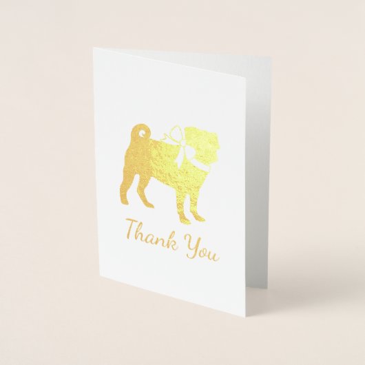 Pug Dog Baby shower Thema Puppy Gender Neutraal Folie Kaarten (Voorkant)