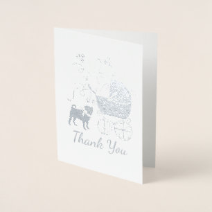 Pug Dog Baby shower Thema Puppy Gender Neutraal Folie Kaarten