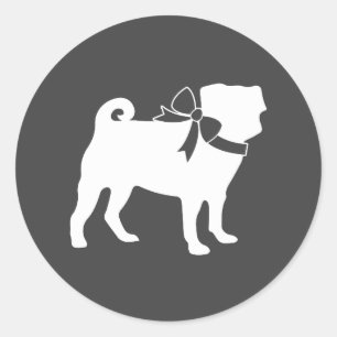 Pug Dog Baby shower Thema Puppy Gender Neutraal Ronde Sticker