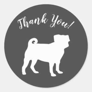 Pug Dog Baby shower Thema Puppy Gender Neutraal Ronde Sticker