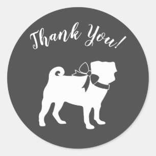 Pug Dog Baby shower Thema Puppy Gender Neutraal Ronde Sticker