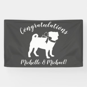 Pug Dog Baby shower Thema Puppy Gender Neutraal Spandoek