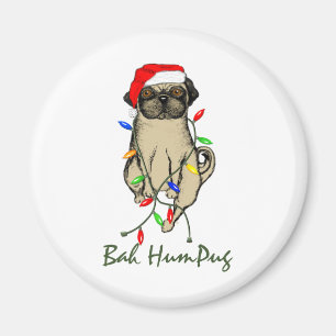 Pug Dog Bah Humpug Funny Kerstmis Magneet