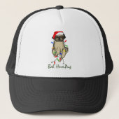 Pug Dog Bah Humpug Funny Kerstmis Trucker Pet (Voorkant)