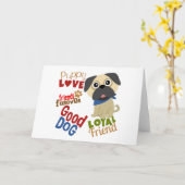 Pug Dog Best Friend Kaart (Gele Bloem)