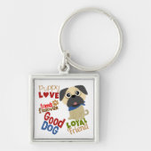Pug Dog Best Friend Sleutelhanger (Voorkant)