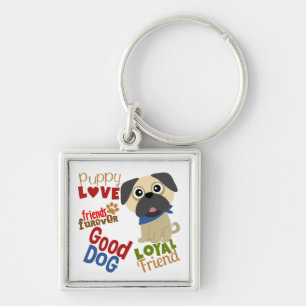 Pug Dog Best Friend Sleutelhanger