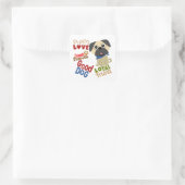 Pug Dog Best Friend Vierkante Sticker (Tas)