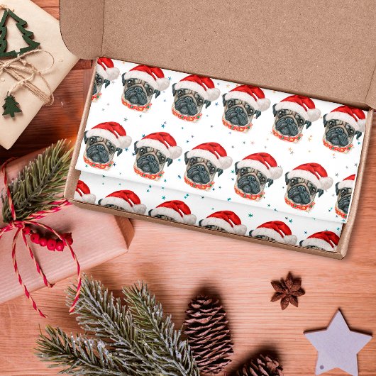 Pug Dog Breed Christmas Stars Tissuepapier
