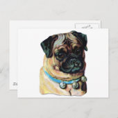 Pug Dog  Briefkaart (Voorkant / Achterkant)