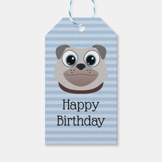 Pug Dog Cadeaulabel (Voorkant)