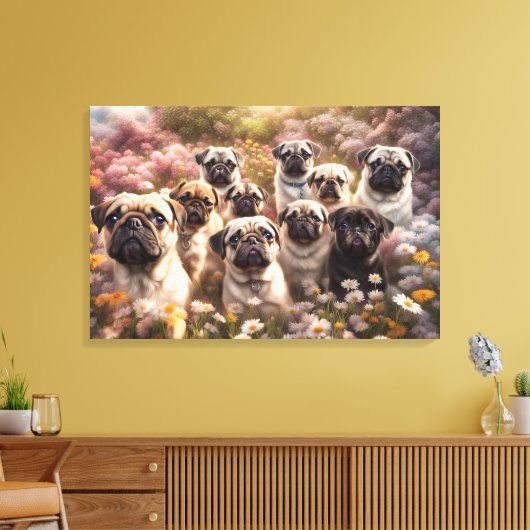 Pug Dog Canvas (Insitu (Woonkamer))