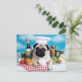 Pug Dog Chef Briefkaart (Staand voorkant)