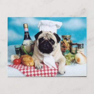 Pug Dog Chef Briefkaart