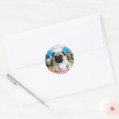 Pug Dog Chef Ronde Sticker (Envelop)