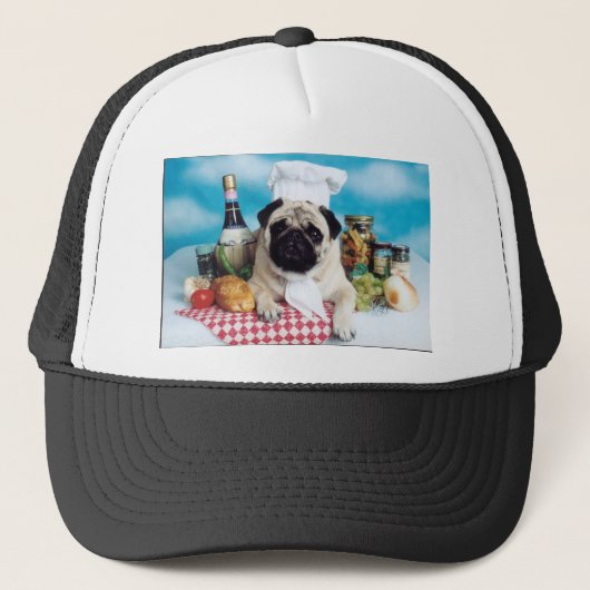 Pug Dog Chef Trucker Pet (Voorkant)